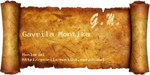 Gavrila Montika névjegykártya